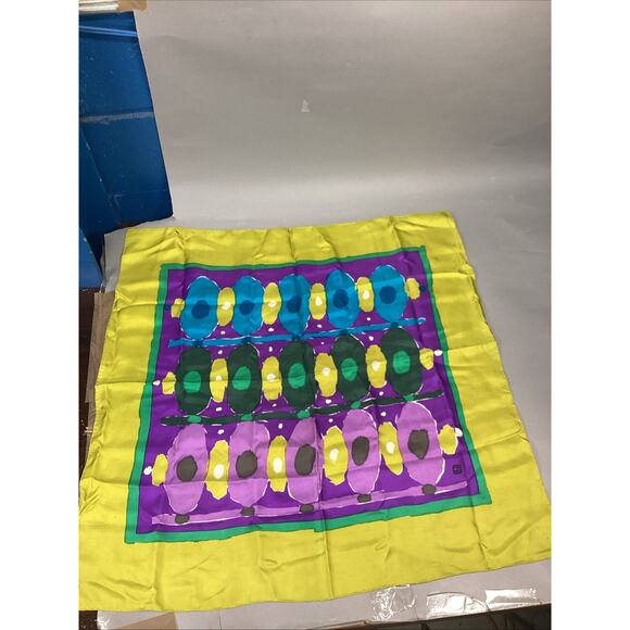 Florio 100% Silk Multicolored Silk Scarf - 30x30” - Picture 1 of 7